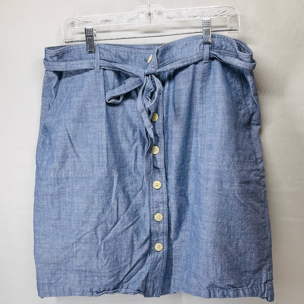 Talbots BUTTON FRONT‎ SKIRT - NEWPORT CHAMBRAY
